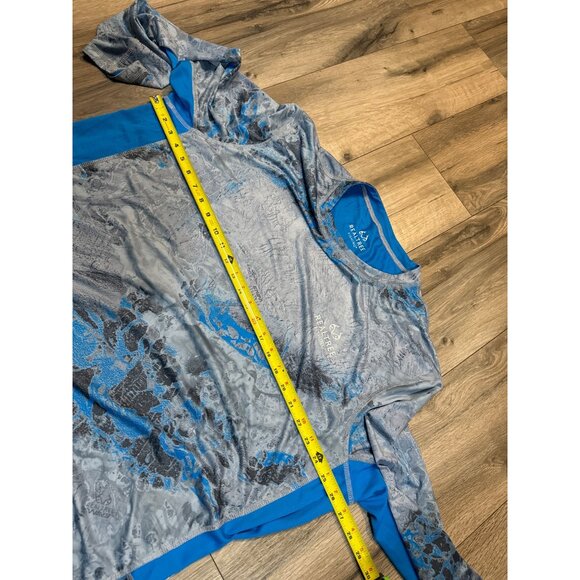 Realtree Fishing 2XL Mens Long Sleeve Performance Fishing Shirt Gray & Blue Poly - Picture 5 of 7